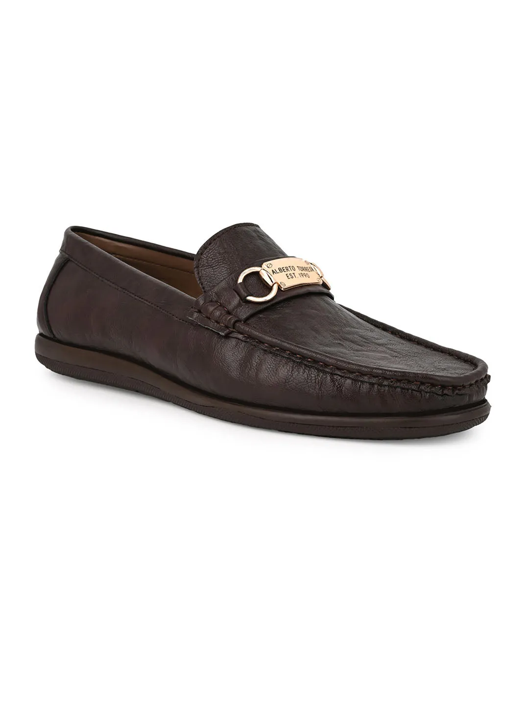 Alberto Torresi Twisty Series 531 Full Flex Rubber Sole Slip In Brown Casual Loafers Mansur Loafers