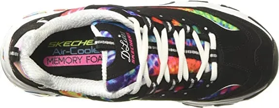 Skechers Women's D'Lites Summer Fiesta Sneaker Top 90s Basketball Shoes