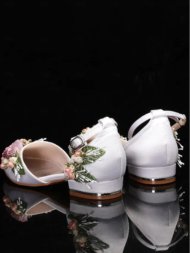 Embroidered Flat White Floral with Matching Shoes  Clutch Best Daily Shoes For Flat Feet