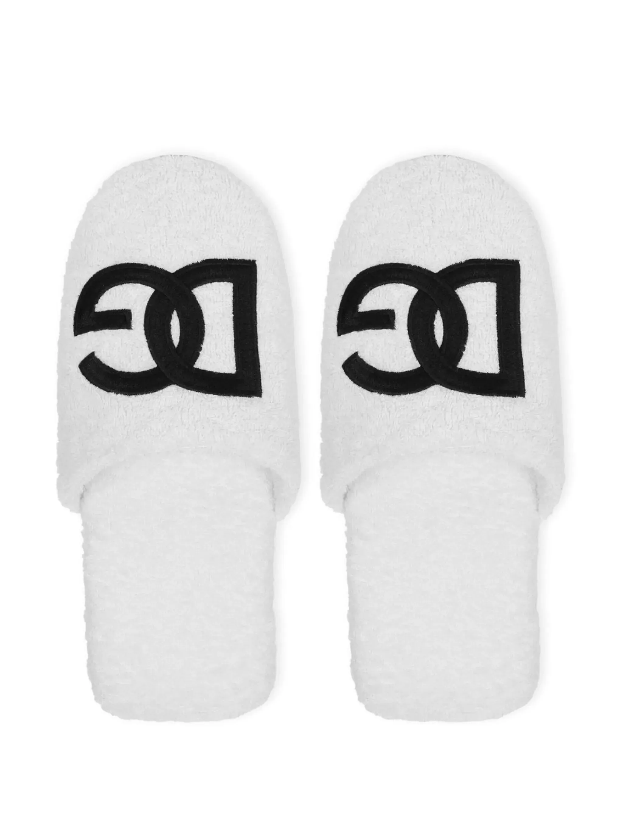 Yellow And Black Slides embroidered-logo cotton slippers