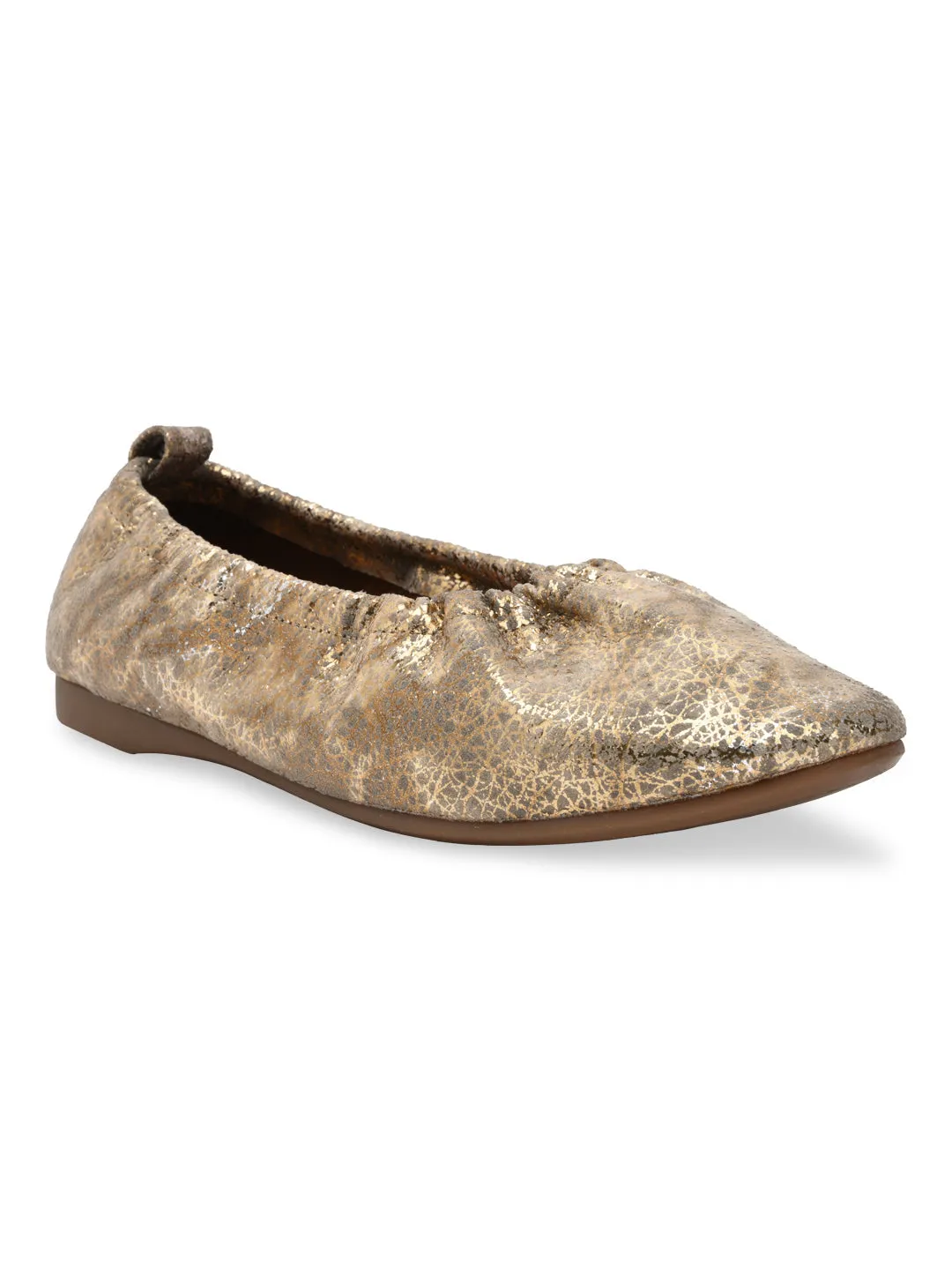 Bar Flat Shoes Empower By Rocia Gold Women Elasticated Ballerinas