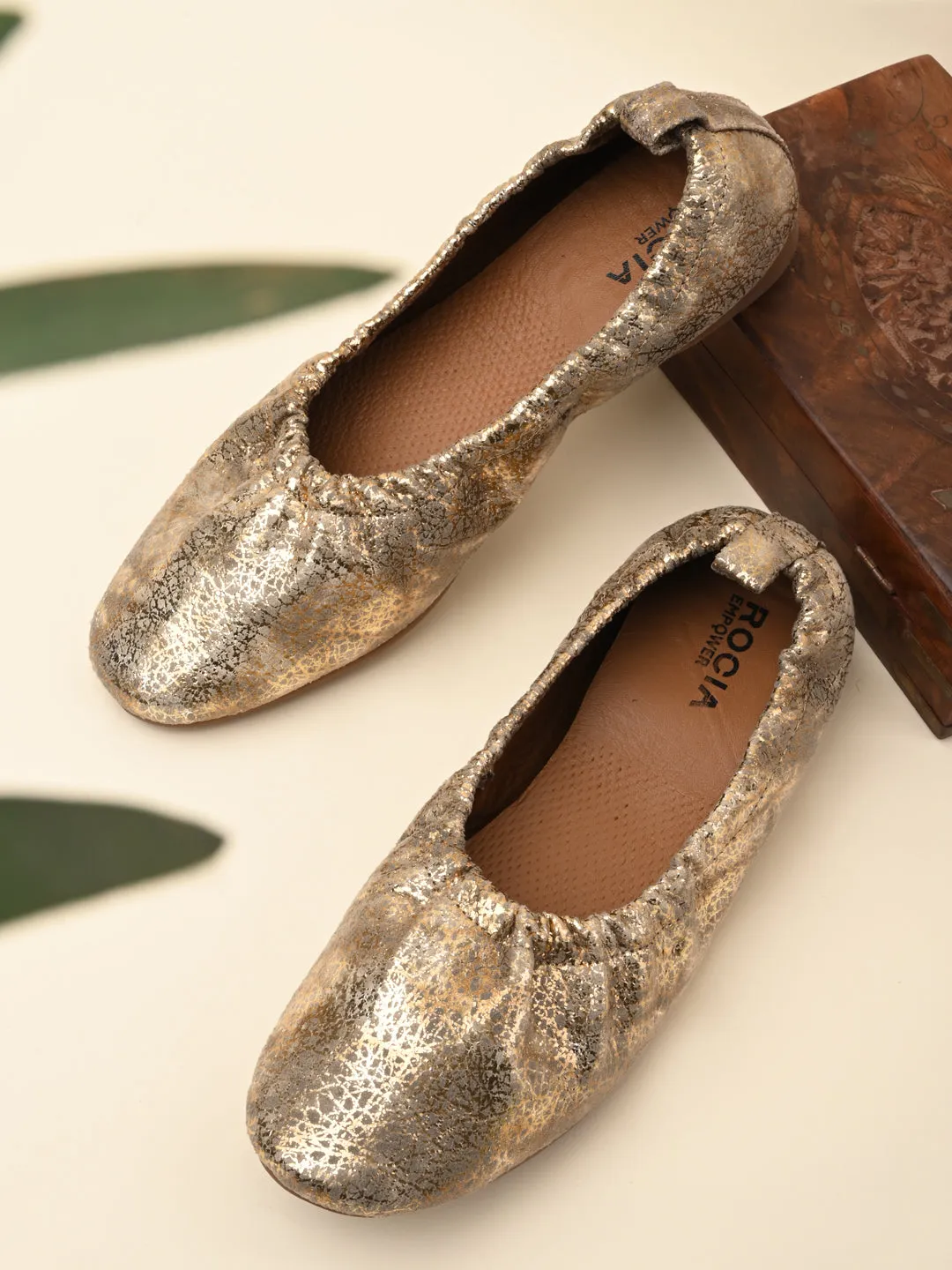 Best Shoe Inserts Flat Feet Empower By Rocia Gold Women Elasticated Ballerinas