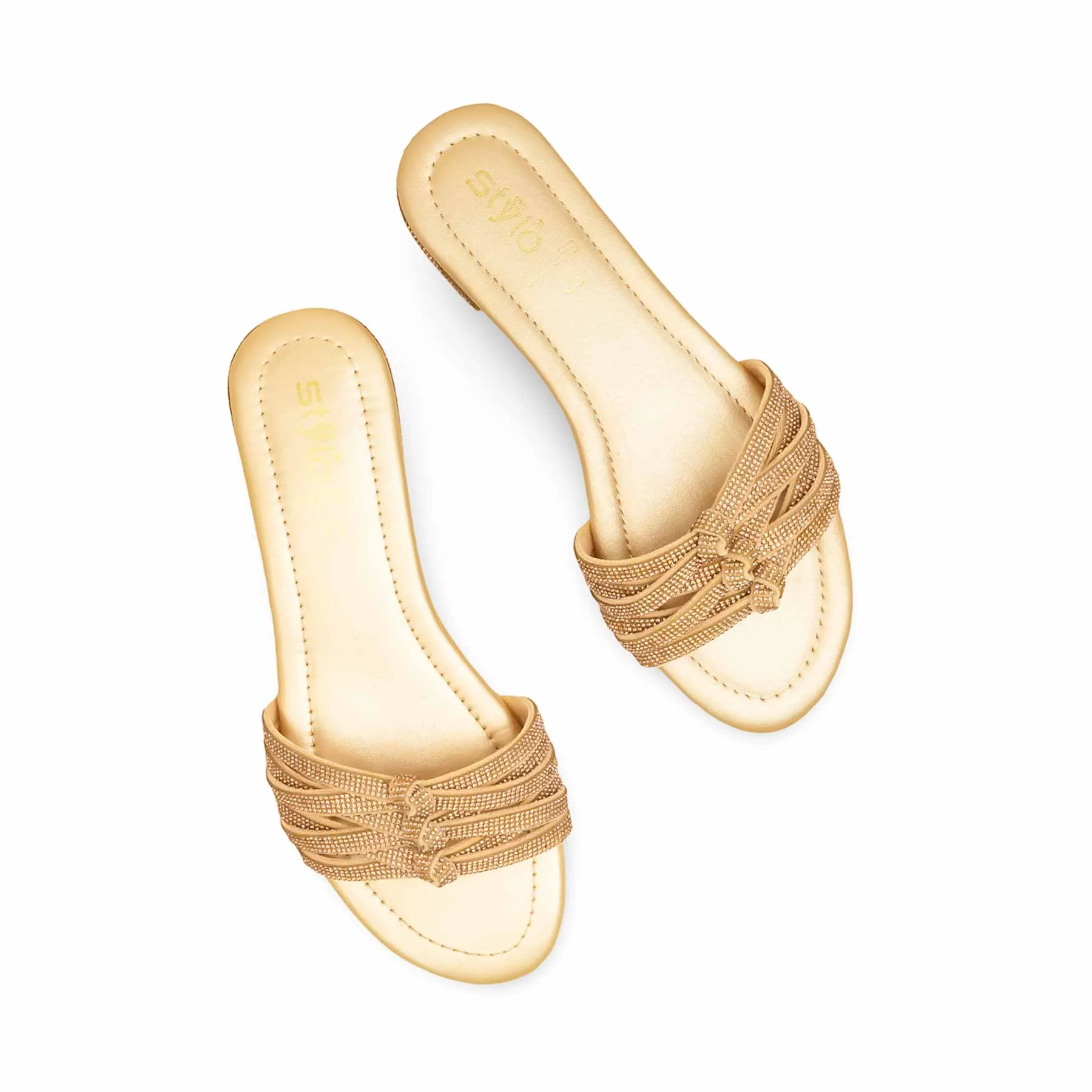 Golden Fancy Slipper For Women FN7990