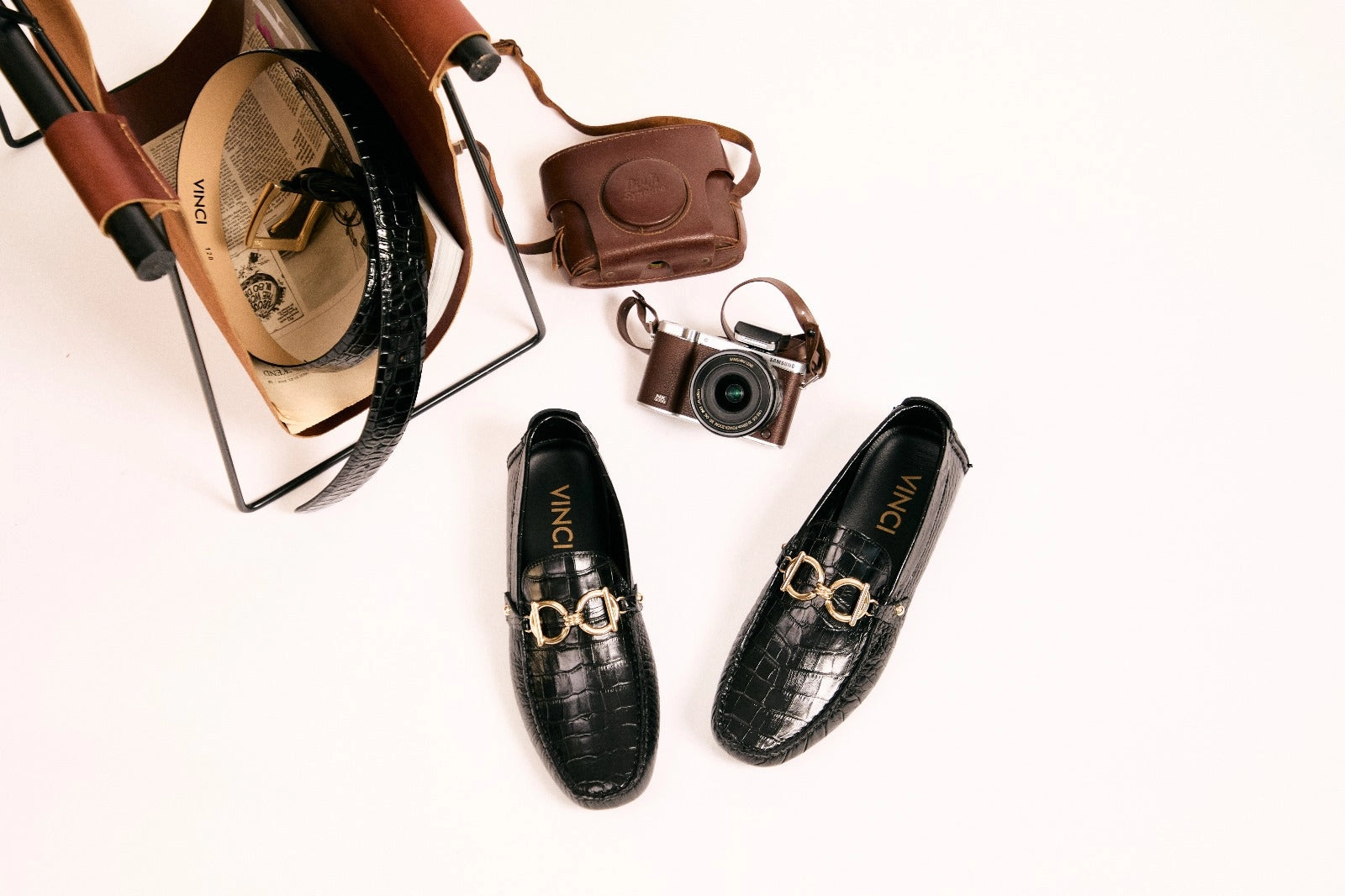 The Pisa Black Leather Bit Drive Loafer Men Shoe Levis Dress Shoes