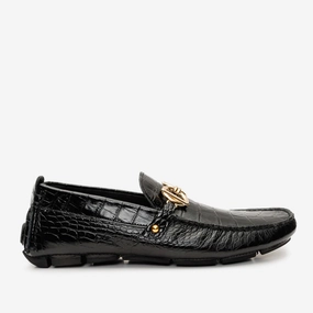 The Pisa Black Leather Bit Drive Loafer Men Shoe Aaron Rodgers Dress Shoes