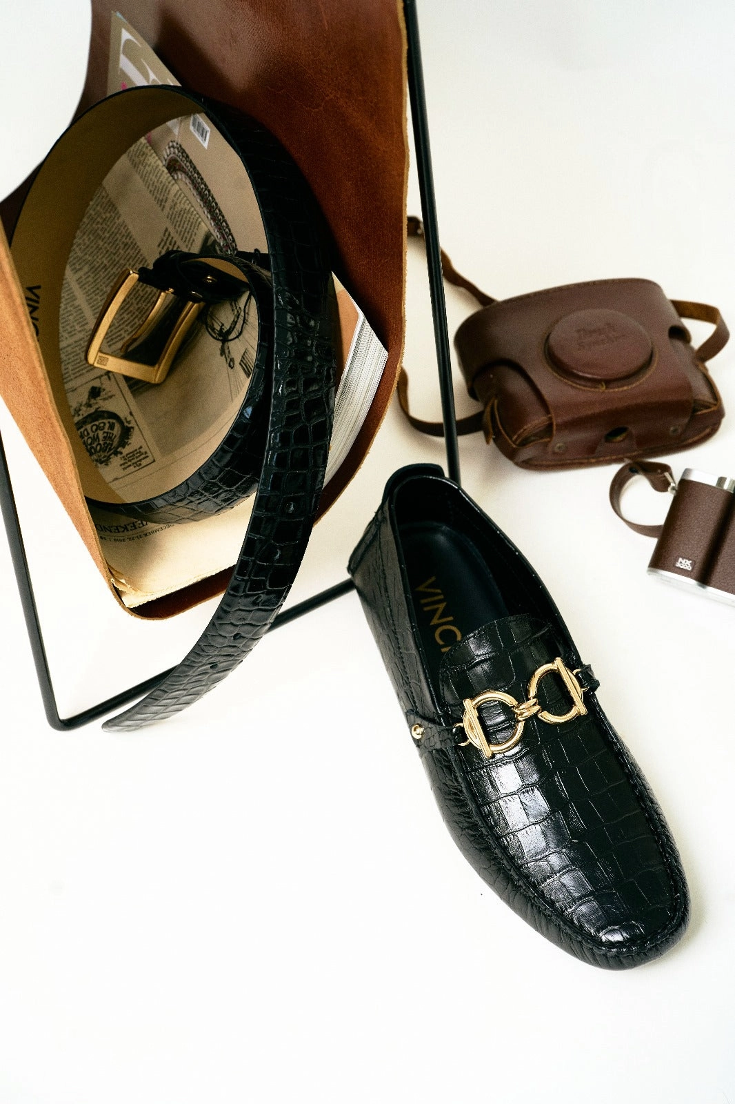 Popular Casual Dress Shoes The Pisa Black Leather Bit Drive Loafer Men Shoe