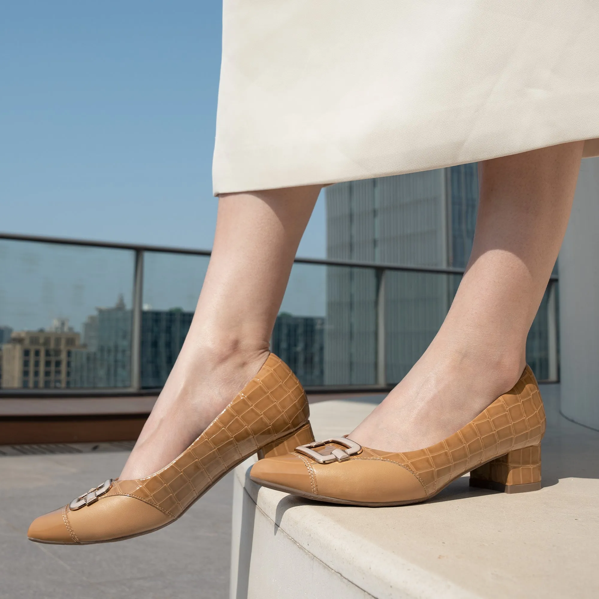 Tan Pumps Dress-Sophia