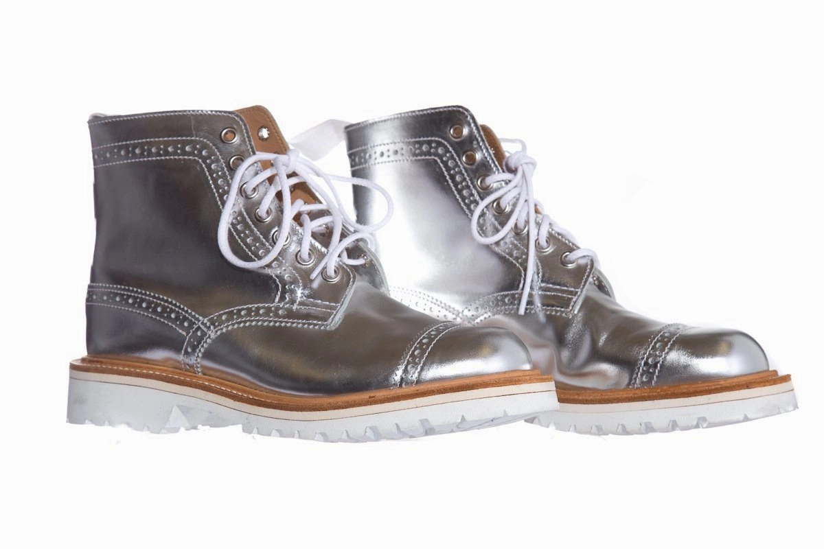 Phantom Rider Boots JUNYA WATANABE COMME DES GARCONS X Tricker's Silver Boots SZ 6 NWT