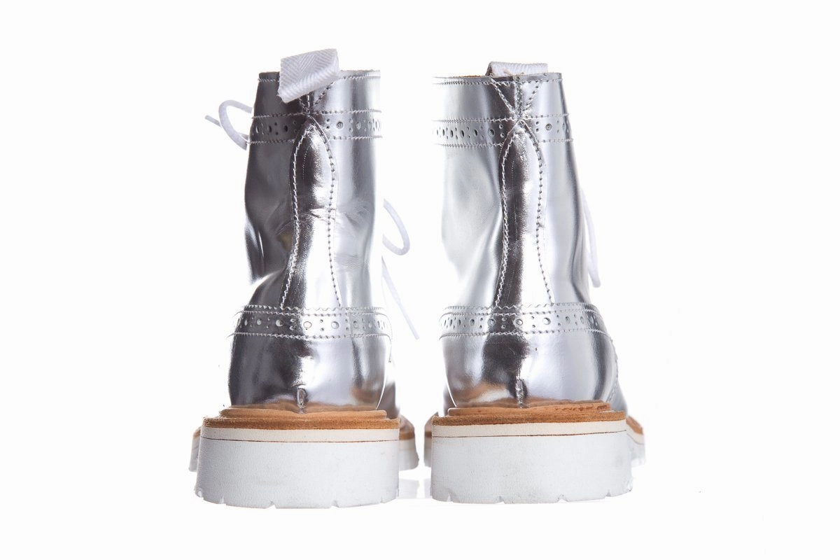 Square Tip Boots JUNYA WATANABE COMME DES GARCONS X Tricker's Silver Boots SZ 6 NWT