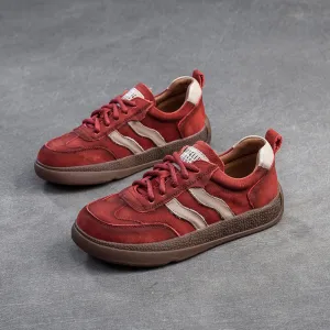 Shoe Inserts For Ballet Flats Women Retro Patchwork Leather Comfort Flat Casual Shoes