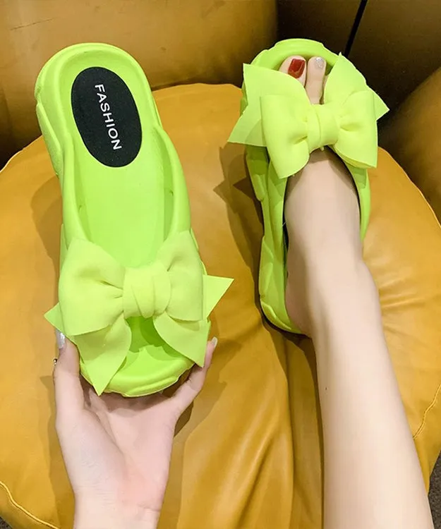 Supportive Slides Fashion Bow Splicing Slippers Shoes Rose Peep Toe AA020
