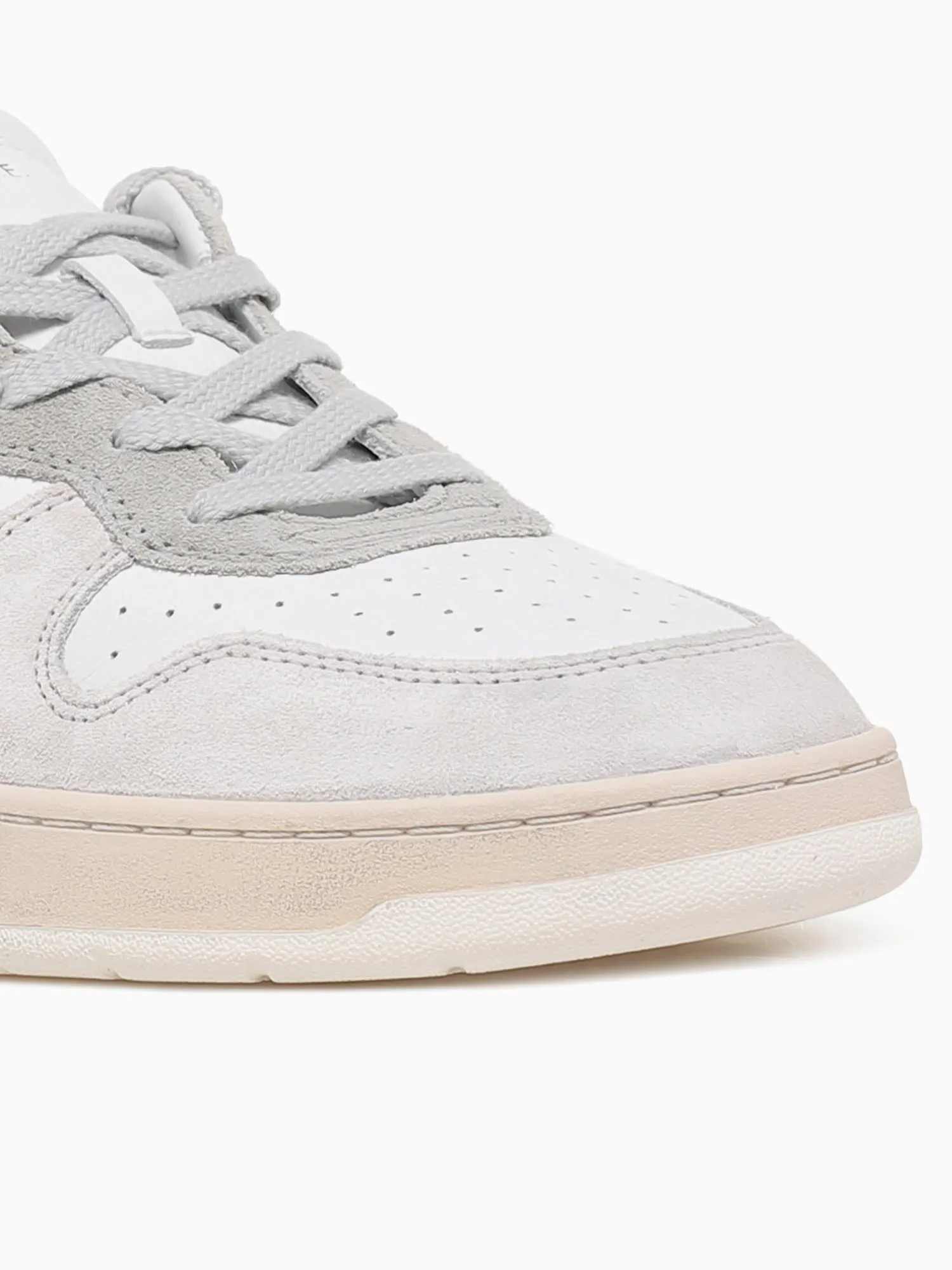 Court 2.0 White Blue leather Volleyball Shoes For Flat Feet