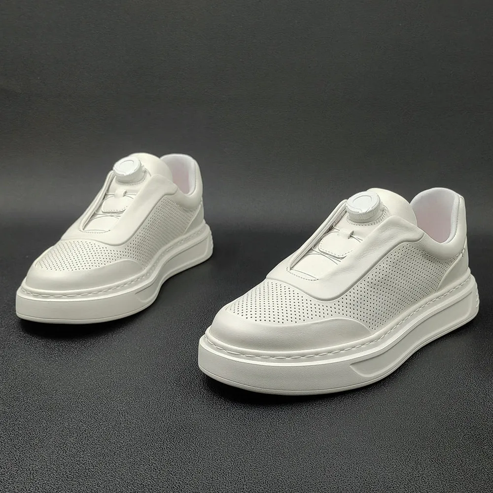 Waterproof Business Casual Shoes Men Minimalist Fashion Breathable Leather Casual Shoes