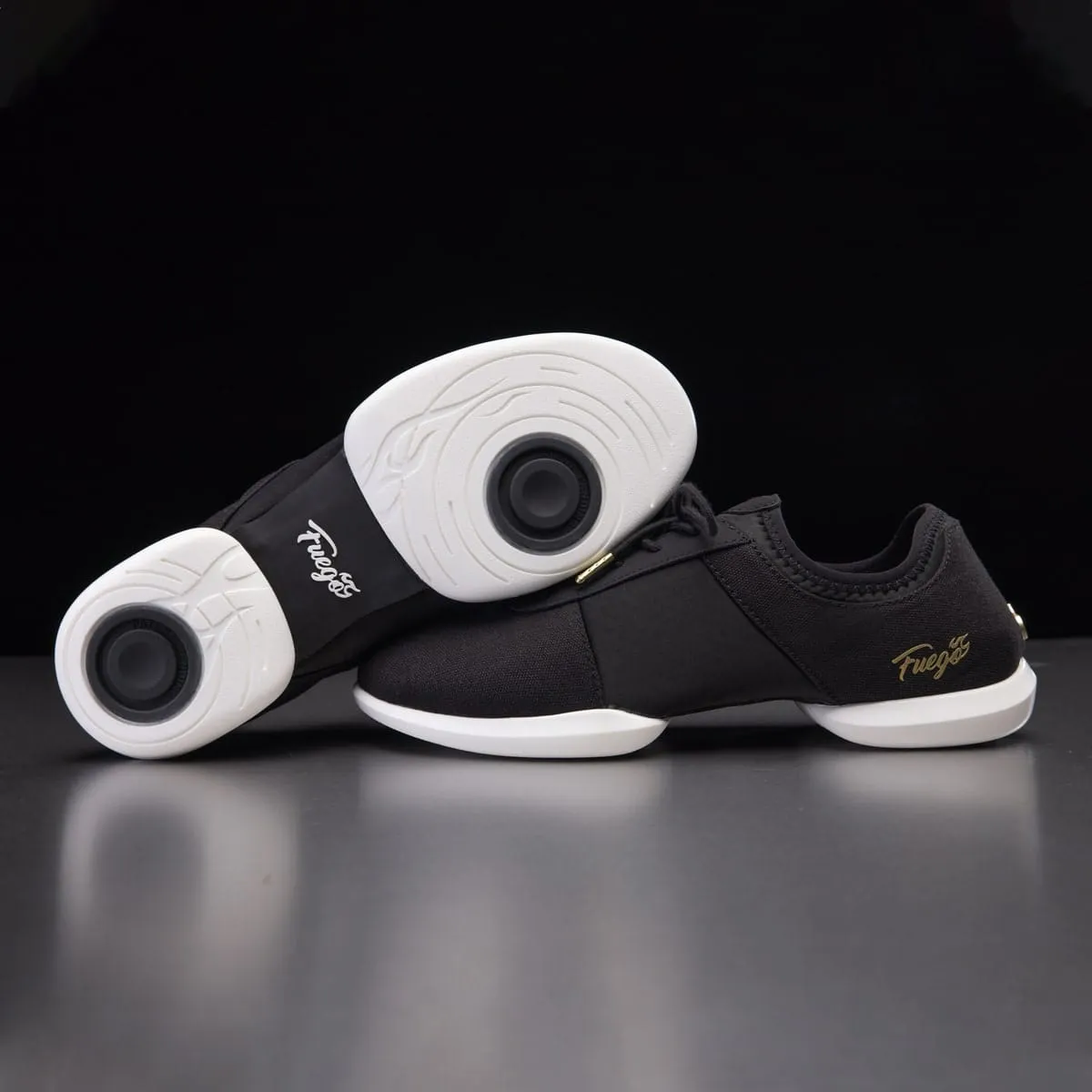 Fuego Dance Shoes - Split-sole | Black (In-Store) Good Walking Shoes For Wide Flat Feet