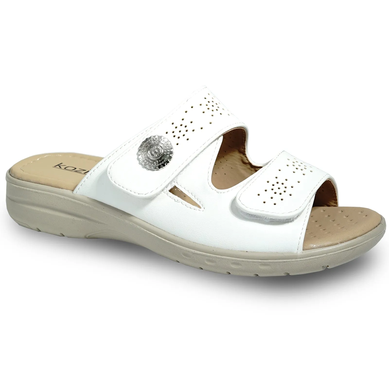 Sandals From Mexico kozi Women Sandal OY5125 Comfort Wedge Sandal White