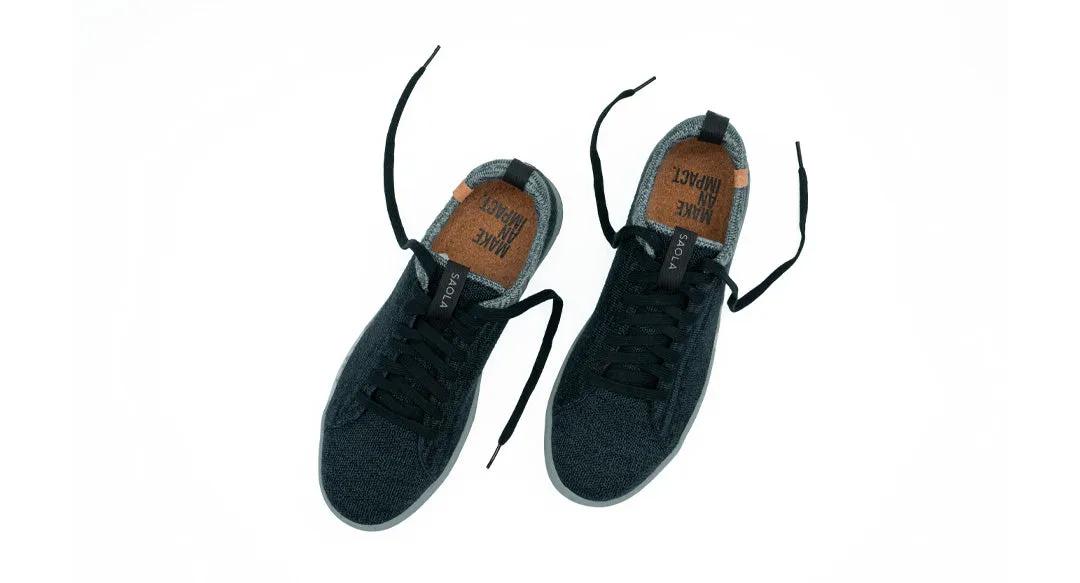Cannon Knit M 2.0 Wool Black - Steel Grey Sneakers For Walking All Day