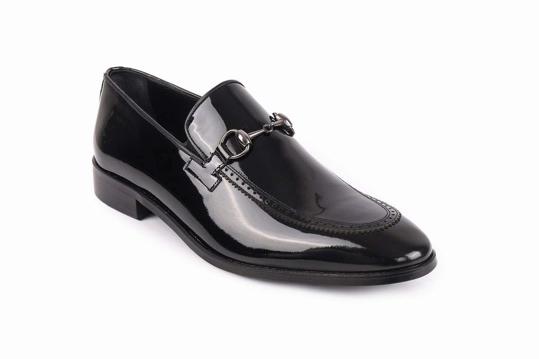 Dress Shoes High Top Edroy Patent Leather Horsebit Buckle Dress Shoes