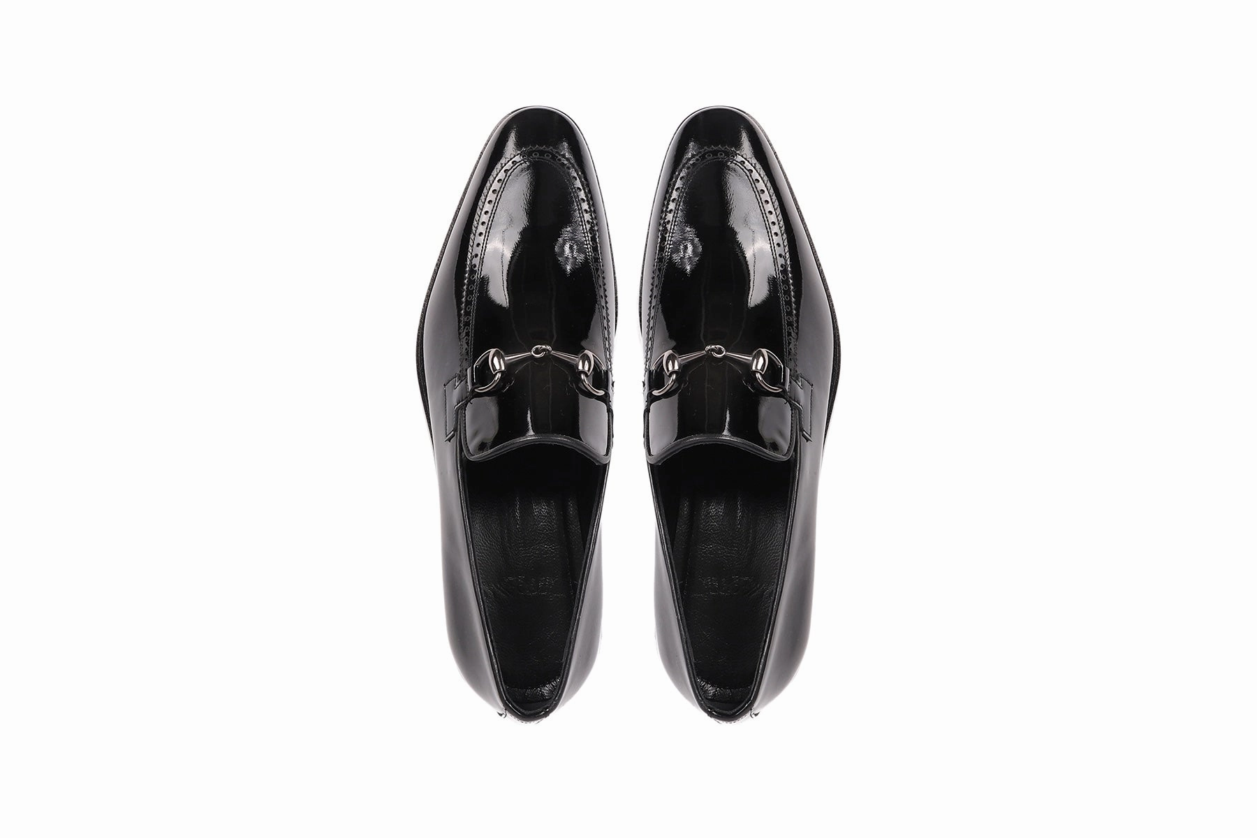 Dress Shoes Derby Edroy Patent Leather Horsebit Buckle Dress Shoes