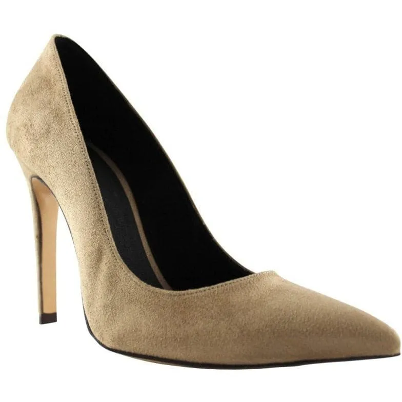 High Heel Insertion Faux-Suede 110mm High Heels (Sand) by FAIR Shoes