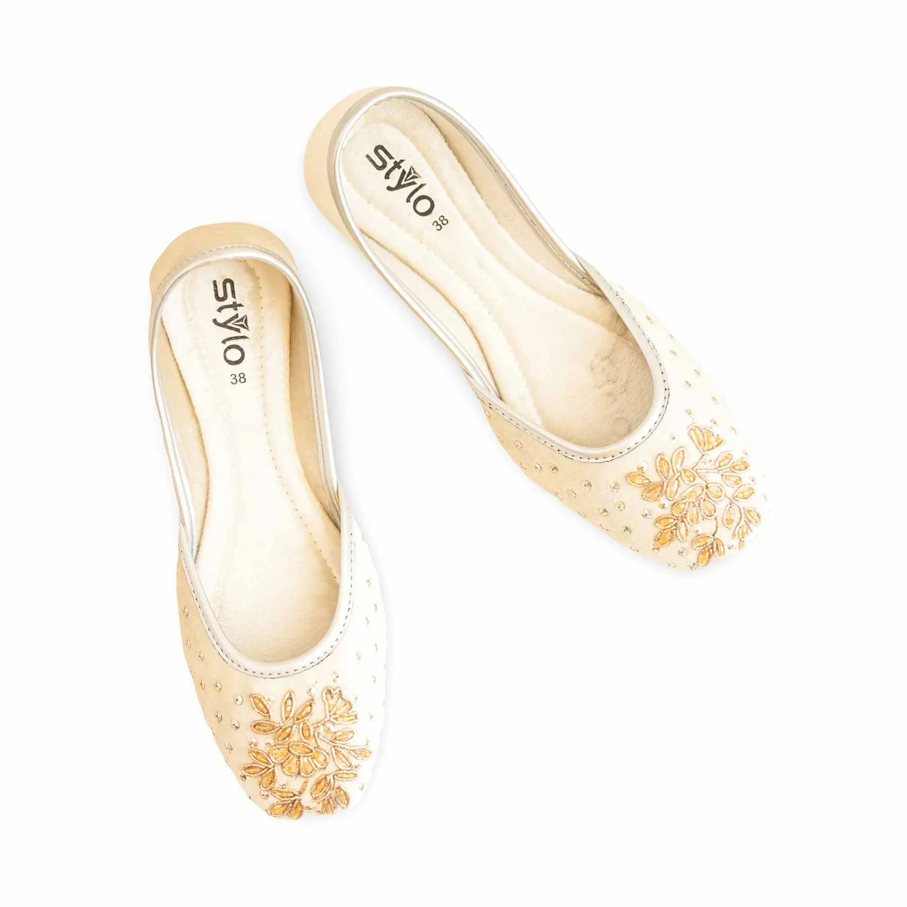 Lace Flat Wedding Shoes Fawn Fancy Khusa For Women EC8549