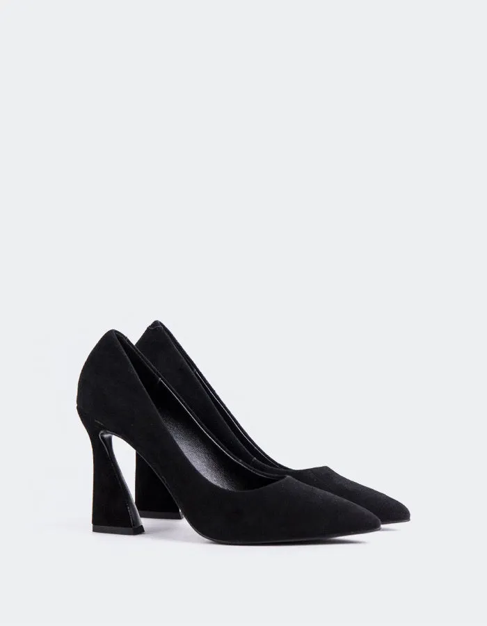 High Heel Chair Shoe Amanda Black Suede