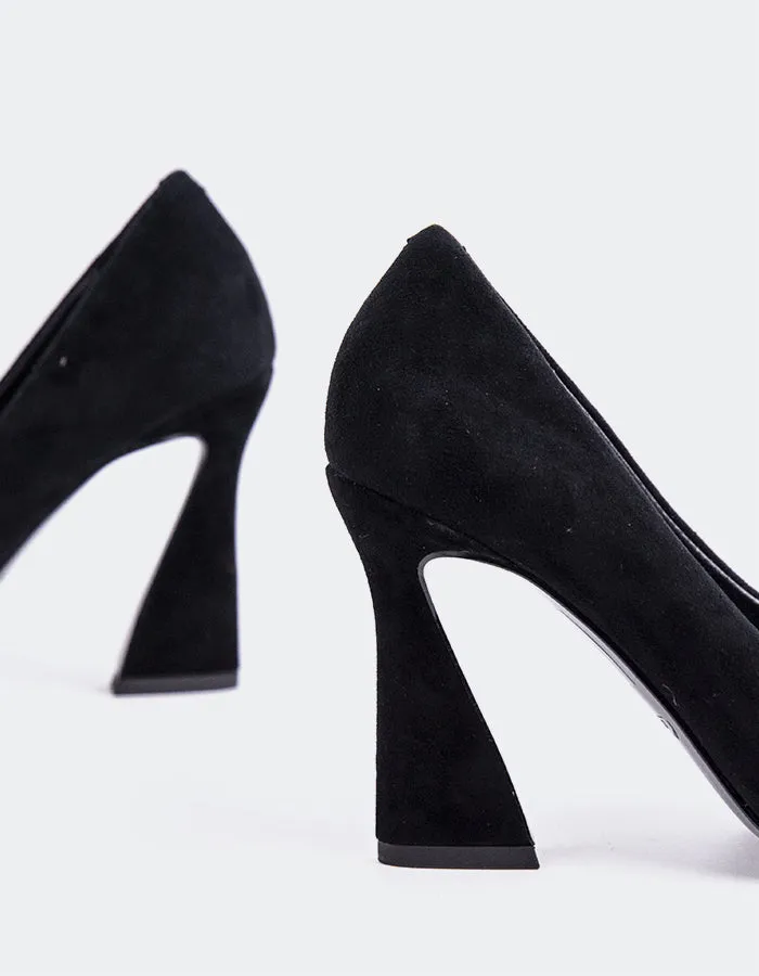 High Heels With Toe Cleavage Amanda Black Suede