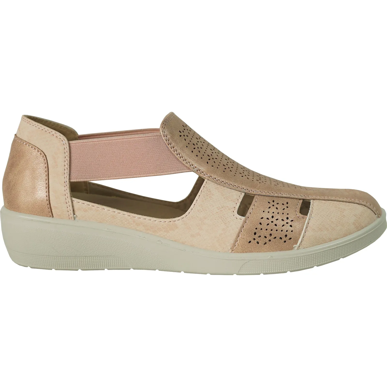 Dsw Sandals KOZI Women Comfort Casual Shoe OY3229 Wedge Sandal Champagne