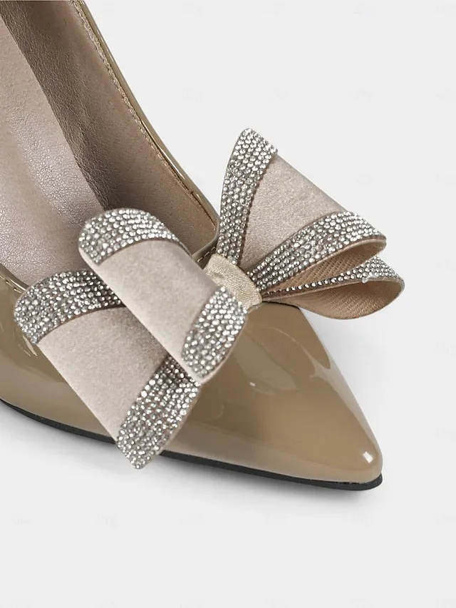 Peacock High Heels Toe - Women's Leather Patent Nude Pumps High Heel Pointed