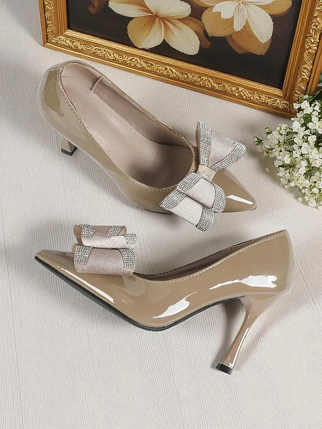 Secret Toe - Women's Leather Patent Nude Pumps High Heel Pointed