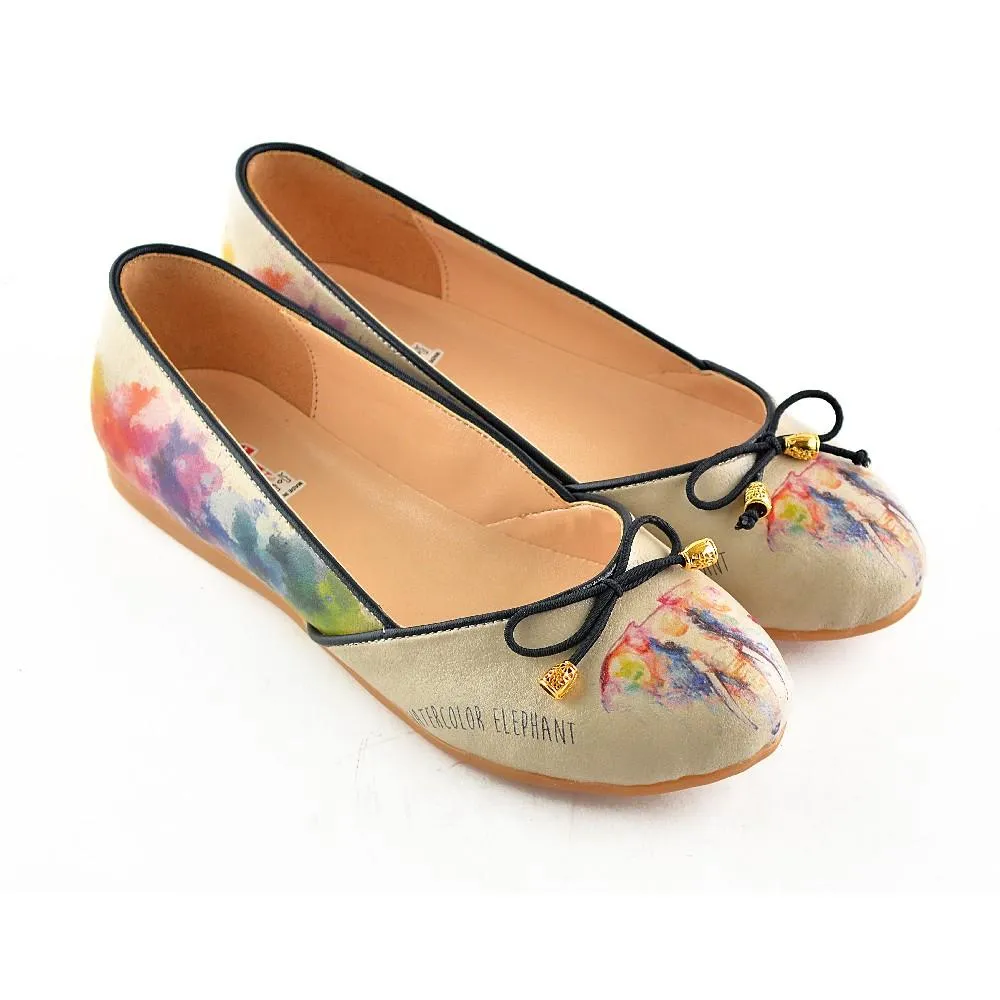 Flamboyant Elephant Ballerinas Shoes OMR7109 Dresses And Flat Shoes