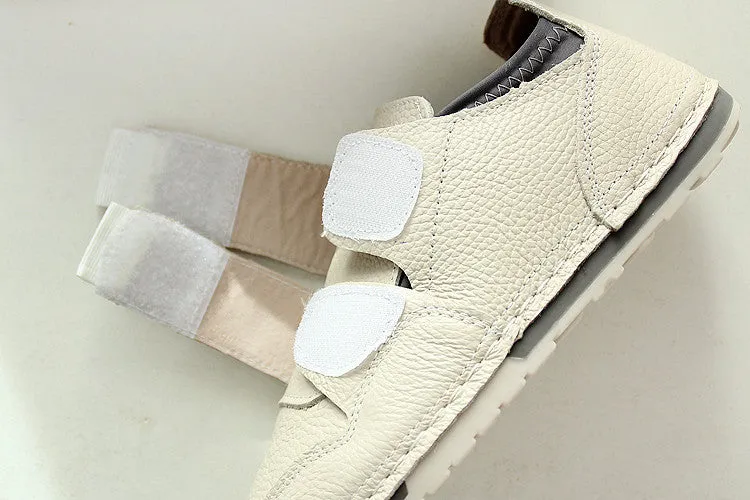 Women Handmade Retro Leather Flat Casual Shoes Satin Flat Wedding Shoes