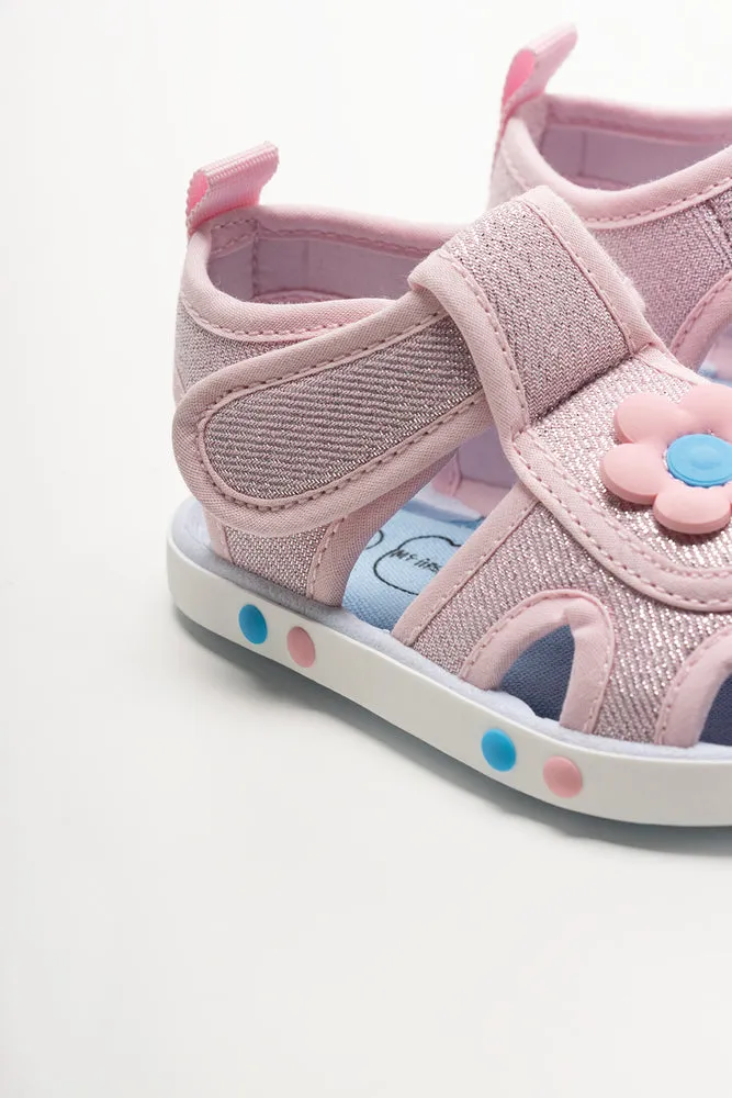 Wrap Around Ankle Sandals Flower Sandals Pink