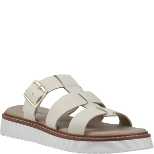 Flat Workout Shoes Cream Celeste Slide Sandals