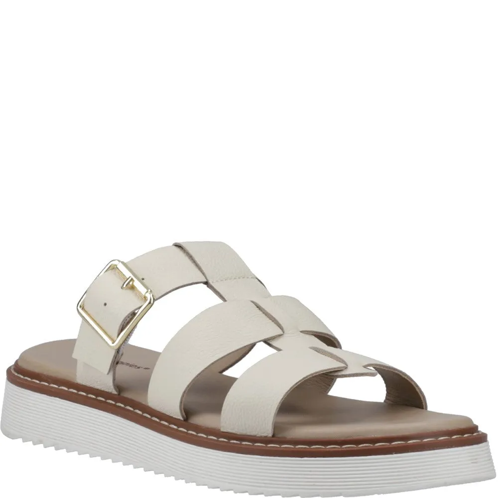 Flat Track Shoe Cream Celeste Slide Sandals