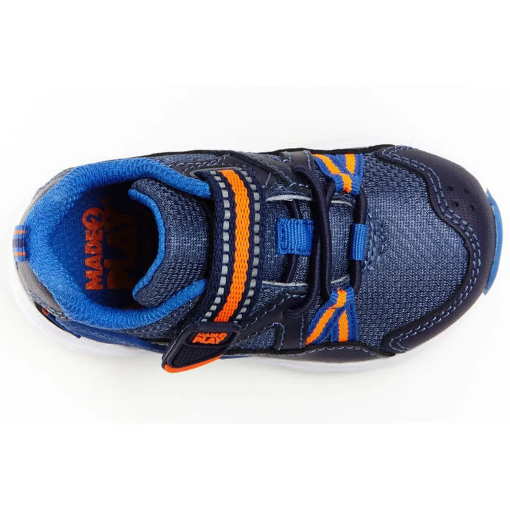 Stride Rite Infant/Toddler Boys M2P Journey Sneaker Hook and Loop Navy Secured Sneakers