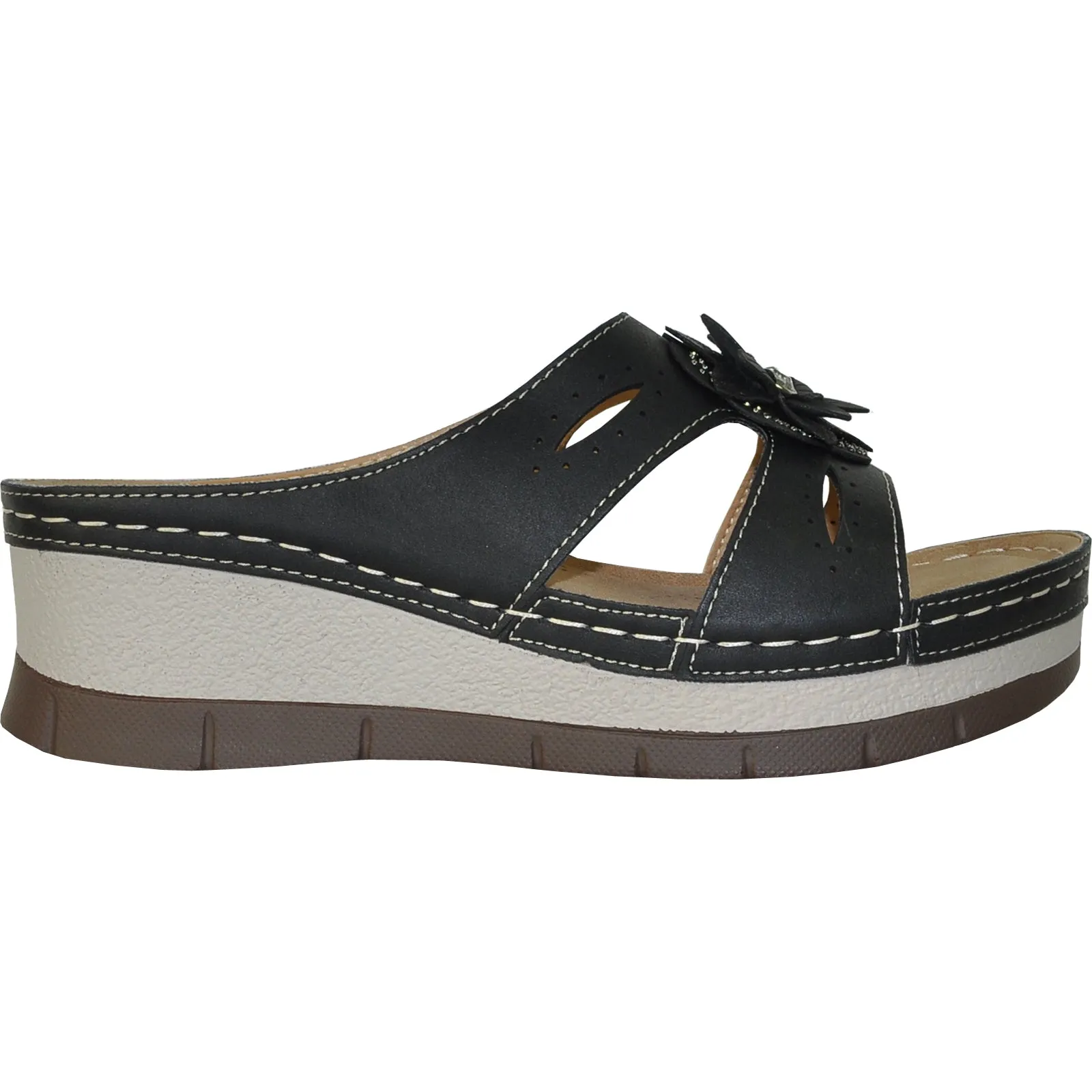 Good Travel Sandals VANGELO Women Sandal DESTINY Wedge Sandal Black