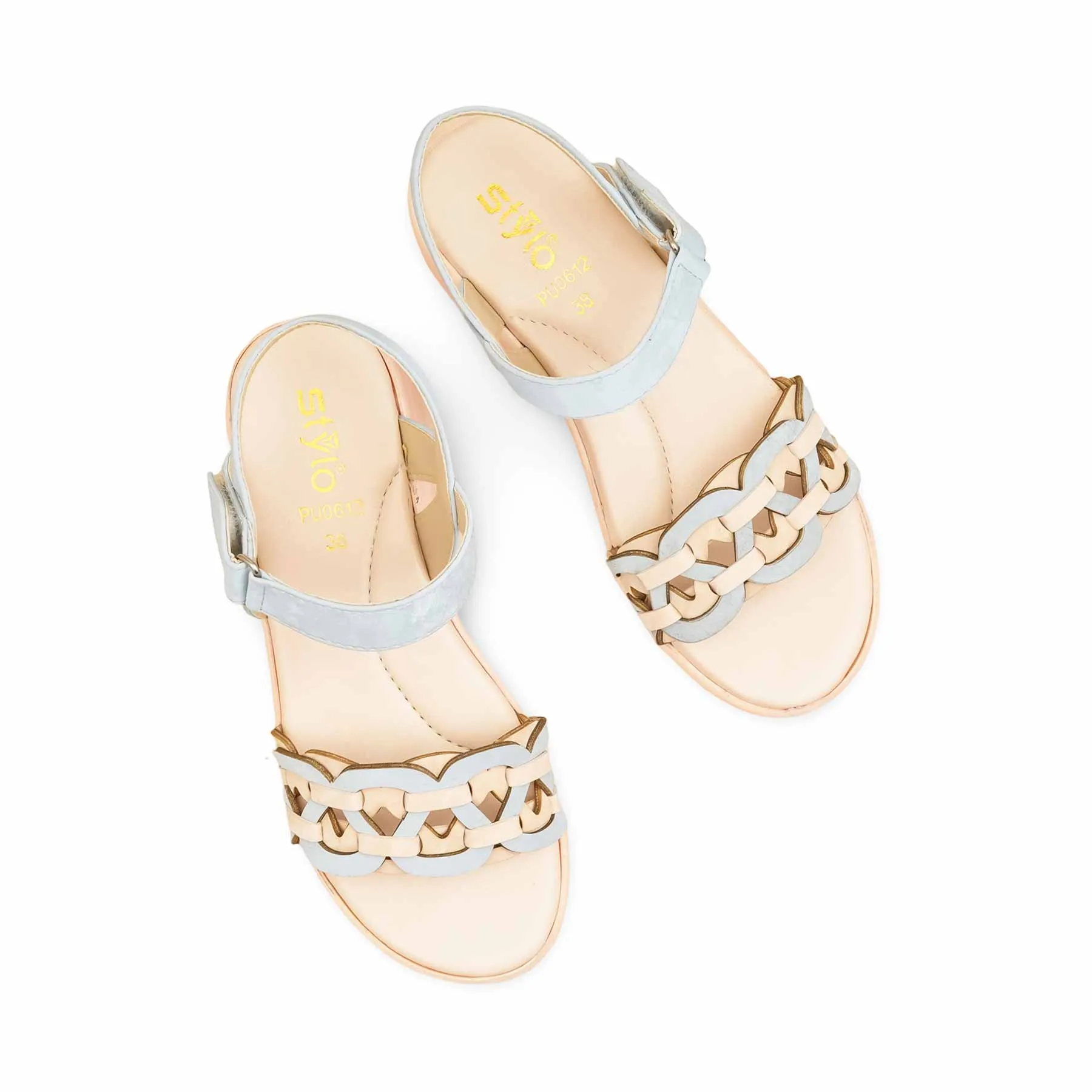 Sky Blue Formal Sandal For Ladies PU0612