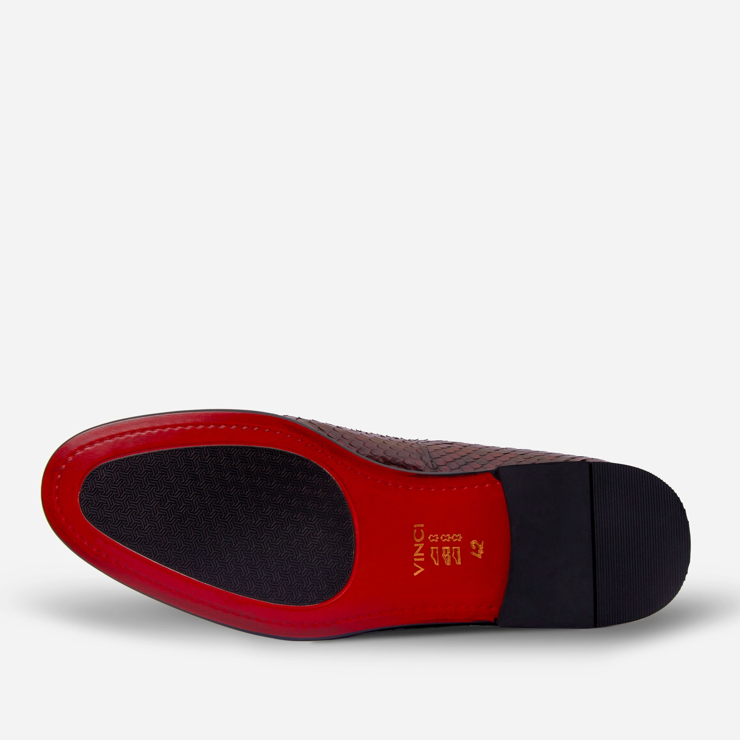 The Bethesda Burgundy Pyhtn Skin Leather Tassel Loafer Men Shoe Bridal Dress Shoes