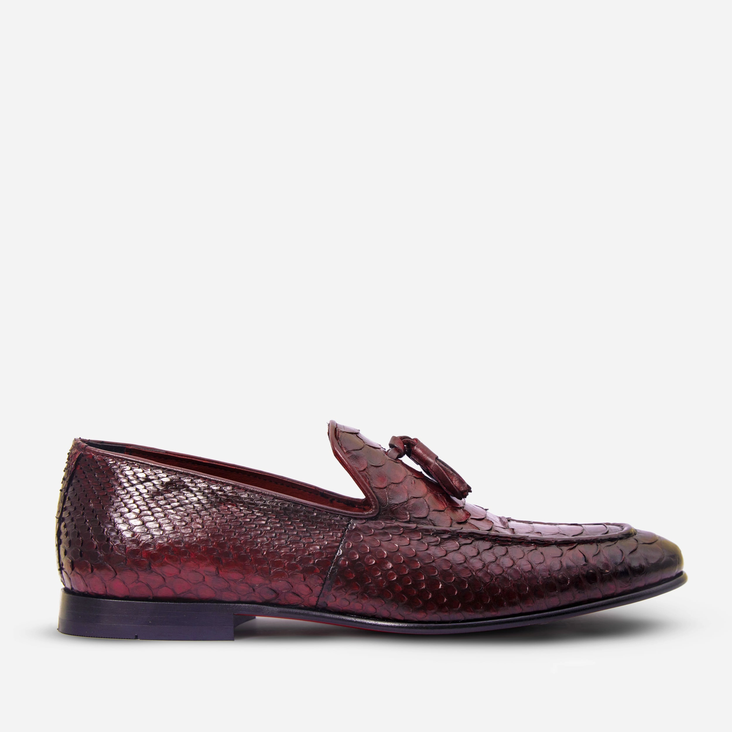 Summer Dress The Bethesda Burgundy Pyhtn Skin Leather Tassel Loafer Men Shoe