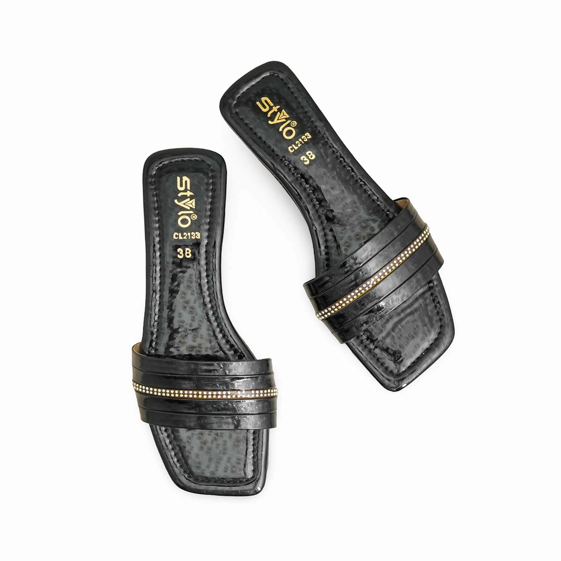 Black Casual Slipper For Women CL2133