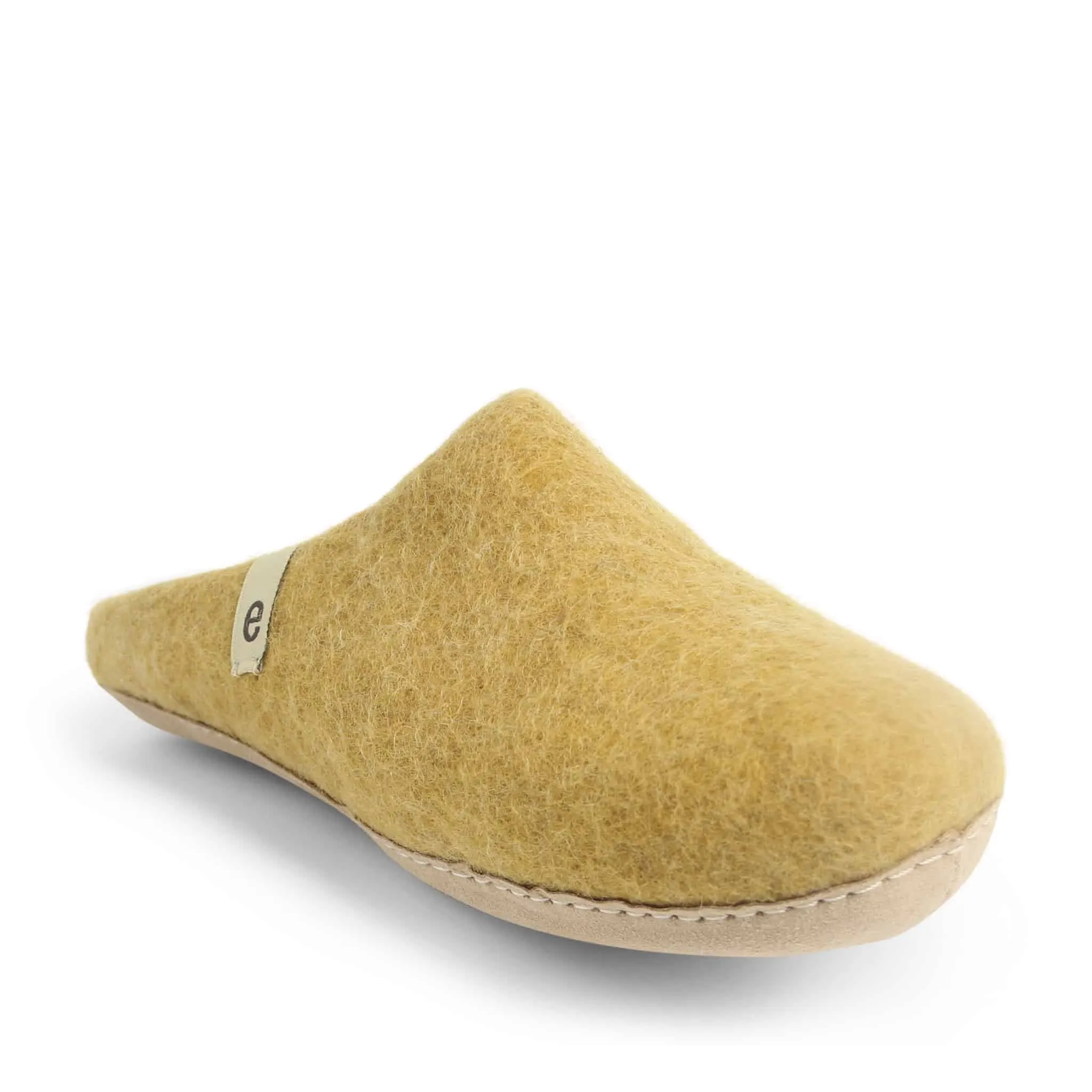 Mustard Fair Trade Slippers Fluffy Feather Slippers