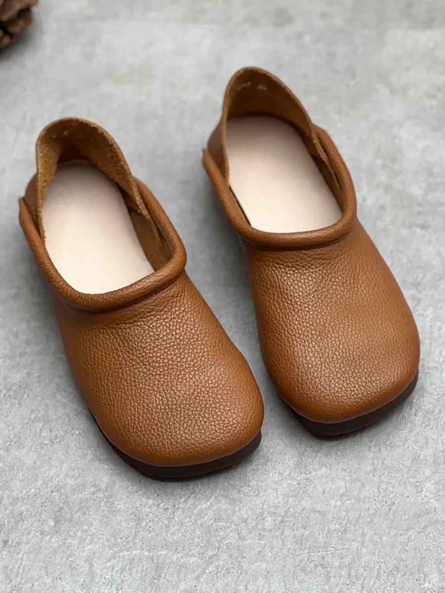 Women Casual Summer Solid Soft Leather Flat Shoes HH022 Best Running Shoes With Flat Feet