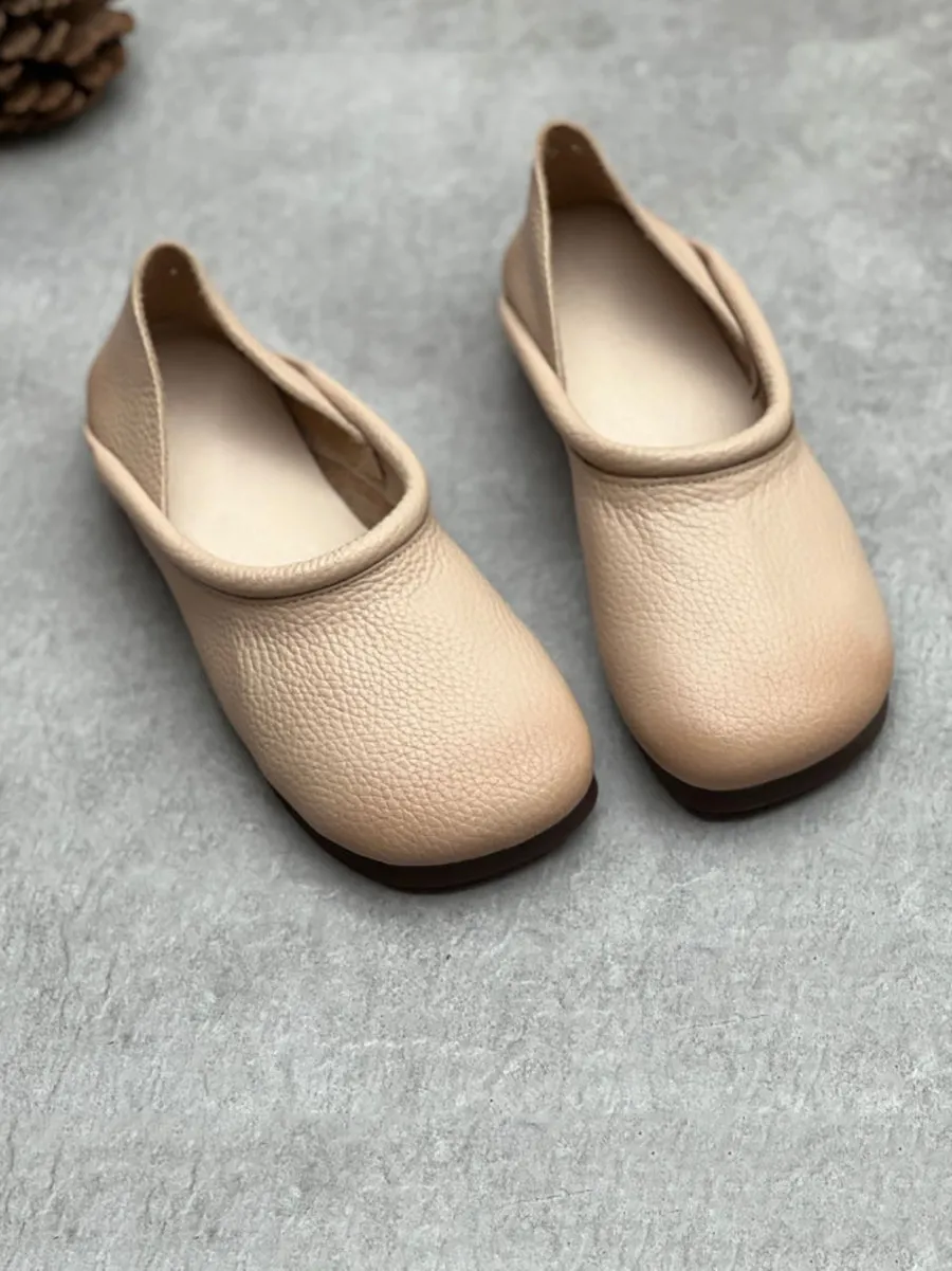 Beaded Wedding Shoes Women Casual Summer Solid Soft Leather Flat Shoes HH022