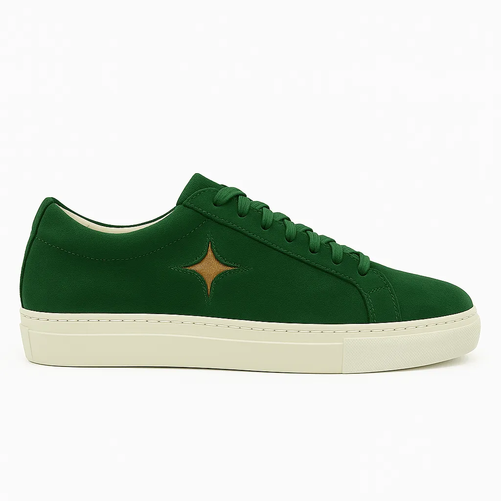 Slipon Sneakers Green Suede Sirius Star Womens Sneaker