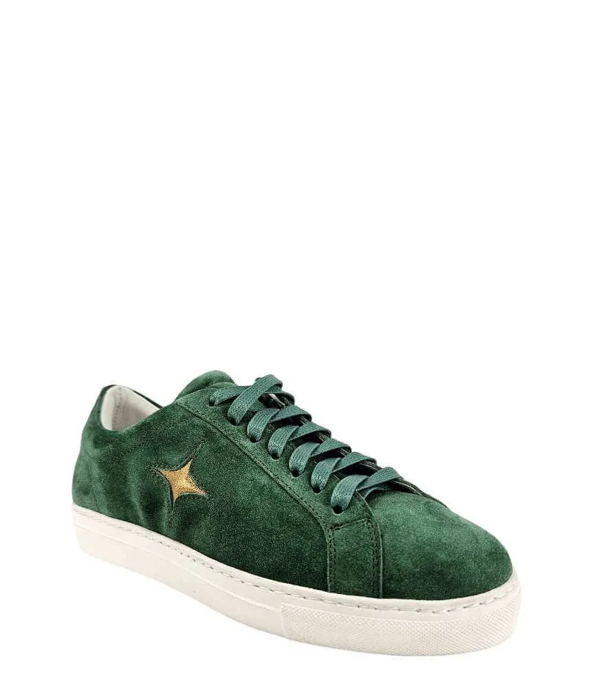 Green Suede Sirius Star Womens Sneaker Fashionable Walking Sneakers