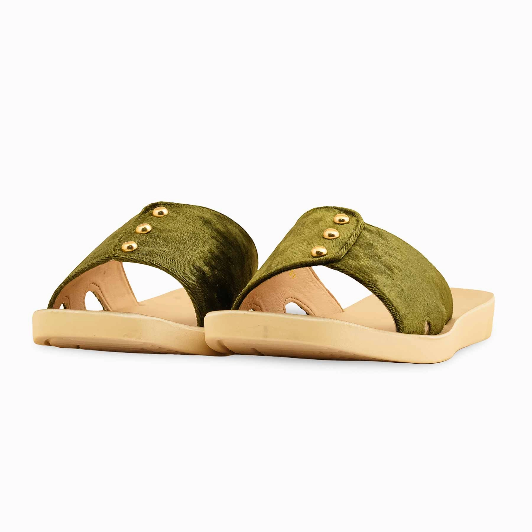 Flat Shoe Trample Green Casual Softy For Women CL5494