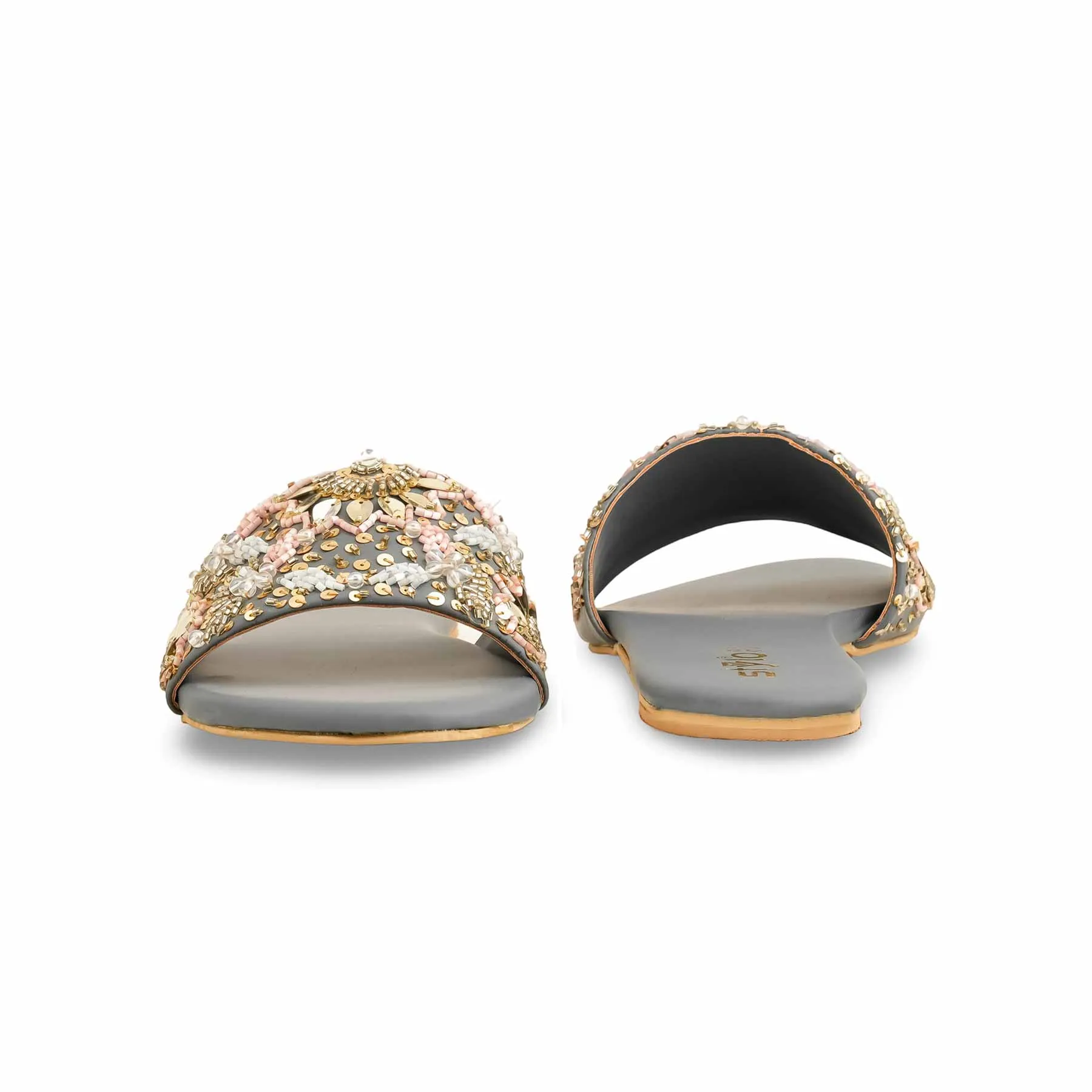 Grey Fancy Women Slipper EC0219