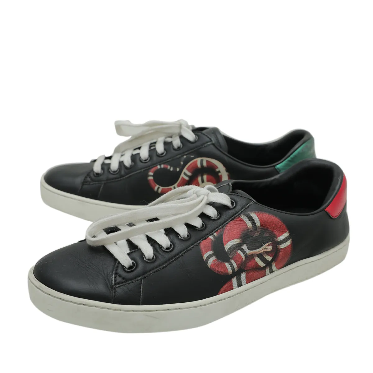 Gucci Black Multicolor Kingsnake Men's Ace Sneakers 5 Rockport Sneakers