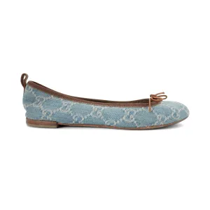 Taupe Shoes Flats Gucci Denim Ballet Flats - Women's 37