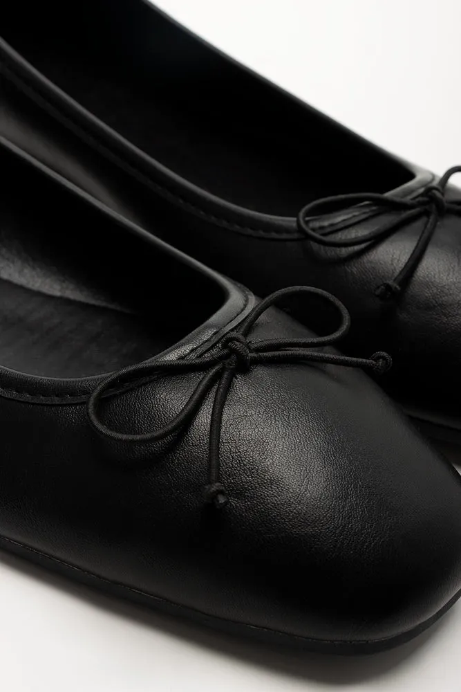 Flats Meaning Shoes Square Toe Ballerina Pumps Black